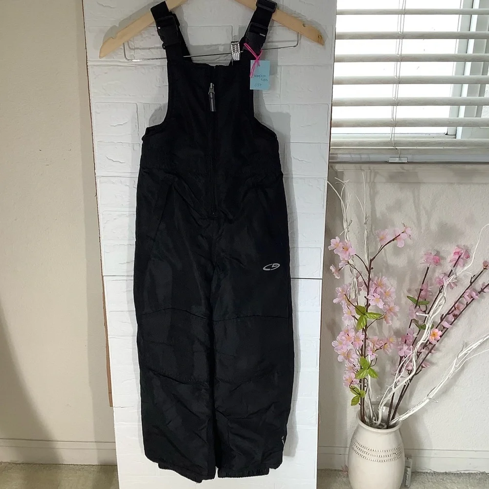 Champion Kids XS Black Insulated Snow Jumpsuit Ski Bibs 4-5 XS Kids